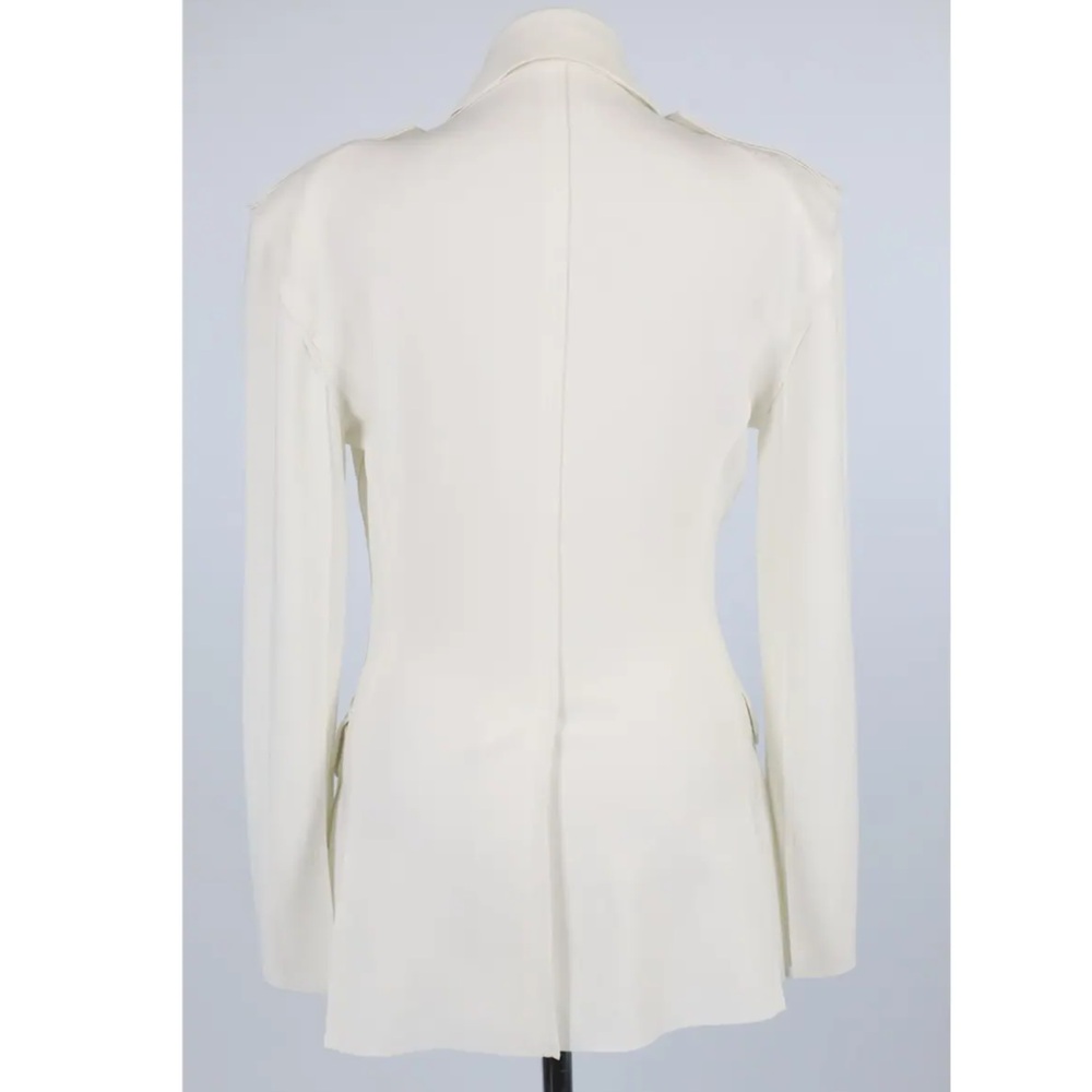 Norma Kamali Single Breasted Scuba Cargo Blazer, white, size S - Picture 14 of 15
